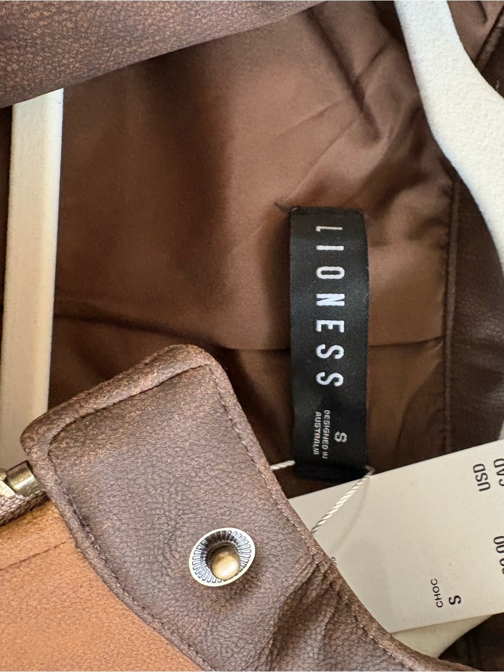Lioness Brown Two-Tone Leather Jacket - Picture 5 of 6